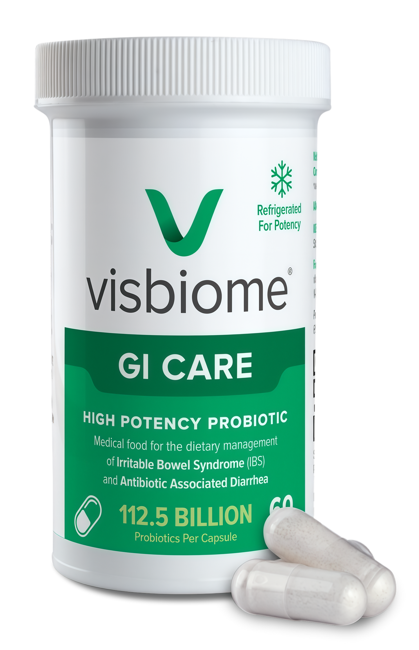 Visbiome® GI Care - High Potency Probiotic - 112.5 Billion CFU Live Probiotics, Original De Simone Formulation, Made in USA, 60 Capsules.